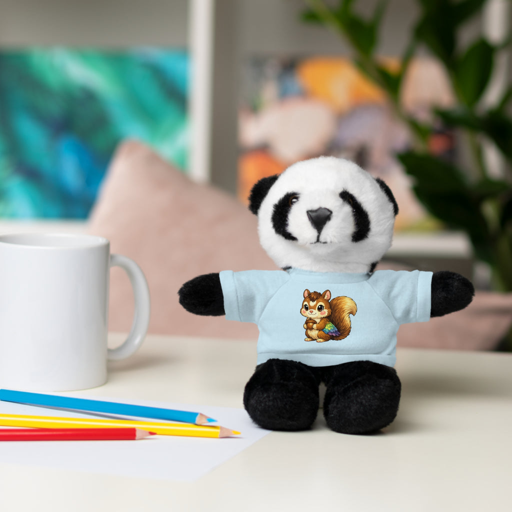 Cute Squirrel Plush Teddy with Graphic Tee — Adorable Stuffed Animal Gift