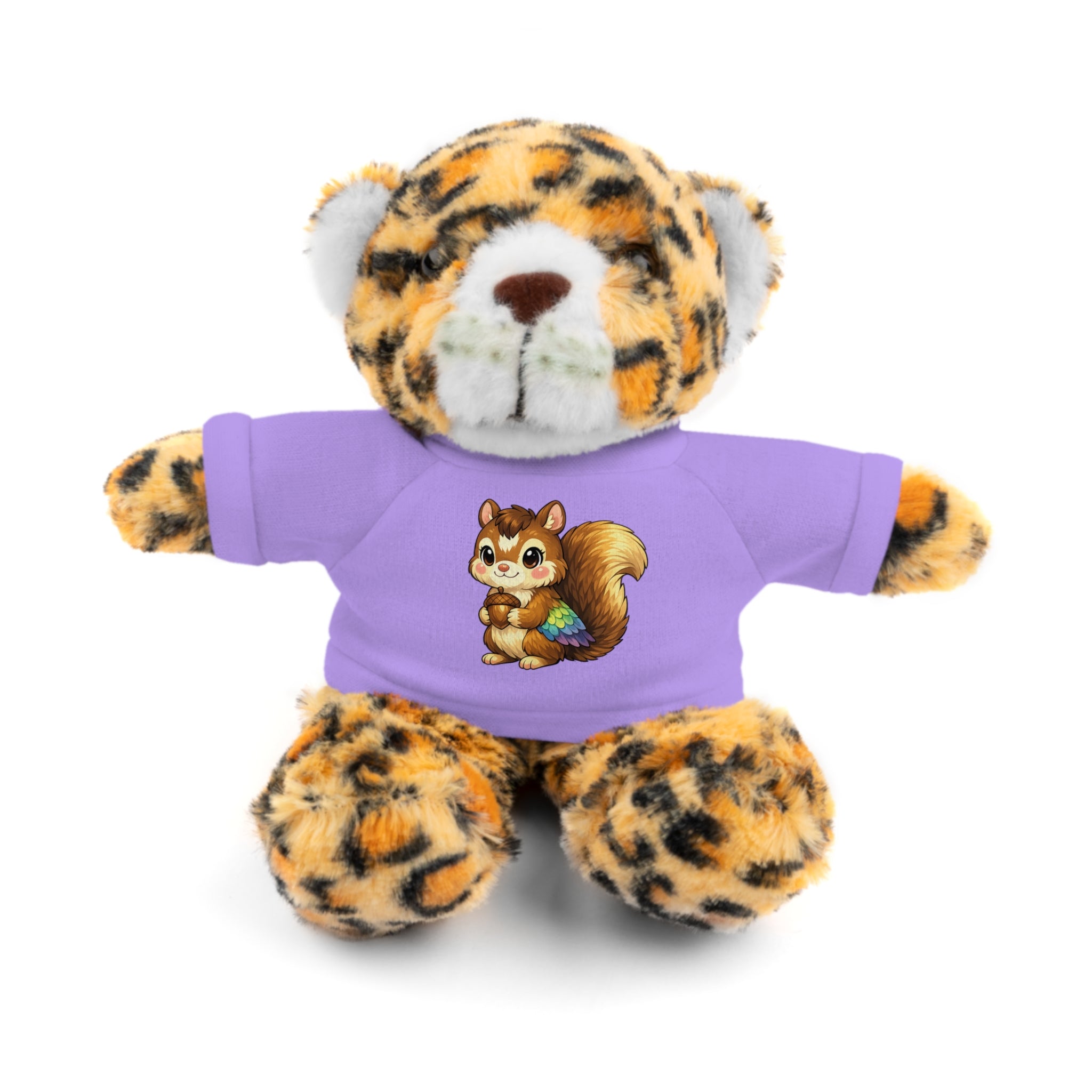 Cute Squirrel Plush Teddy with Graphic Tee — Adorable Stuffed Animal Gift