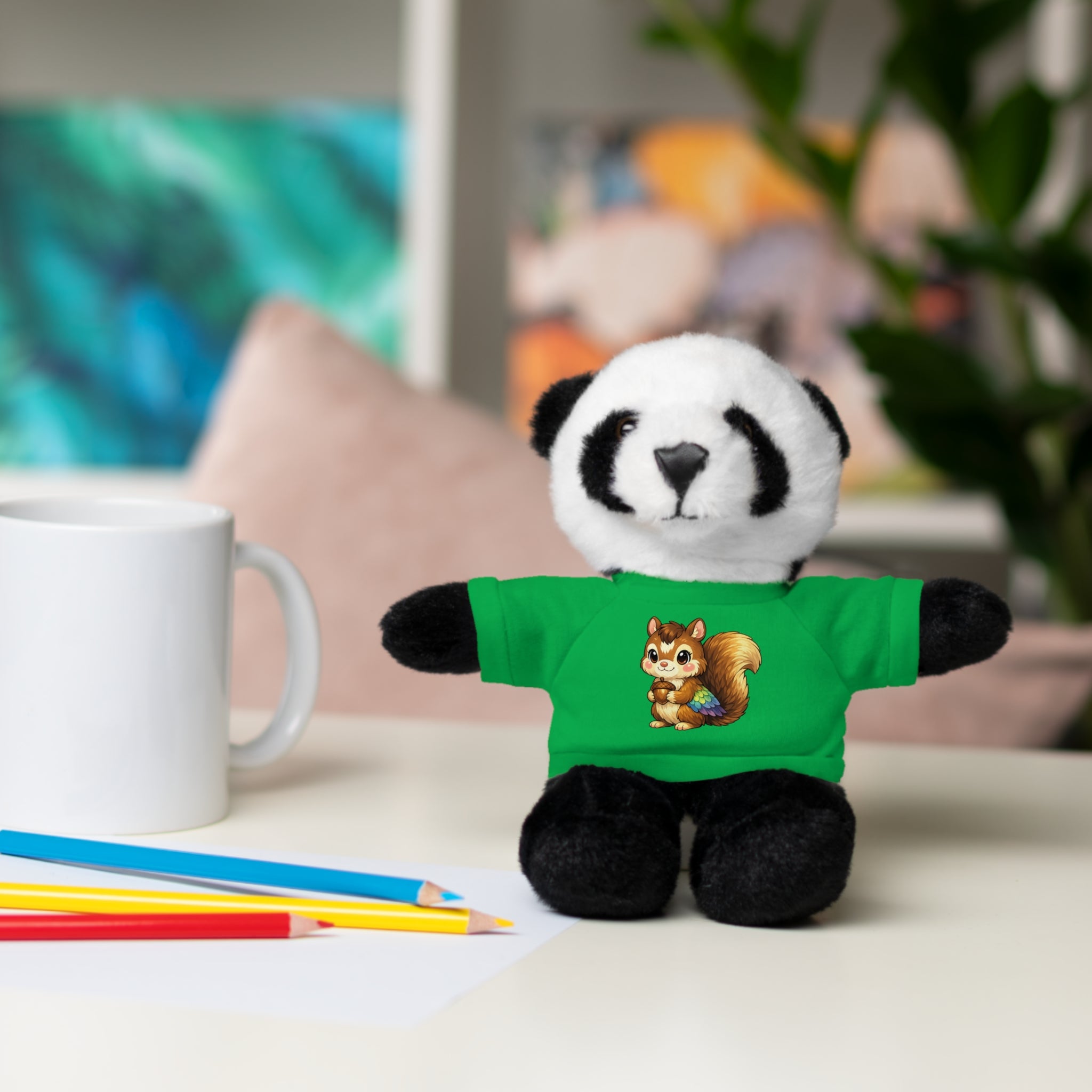 Cute Squirrel Plush Teddy with Graphic Tee — Adorable Stuffed Animal Gift