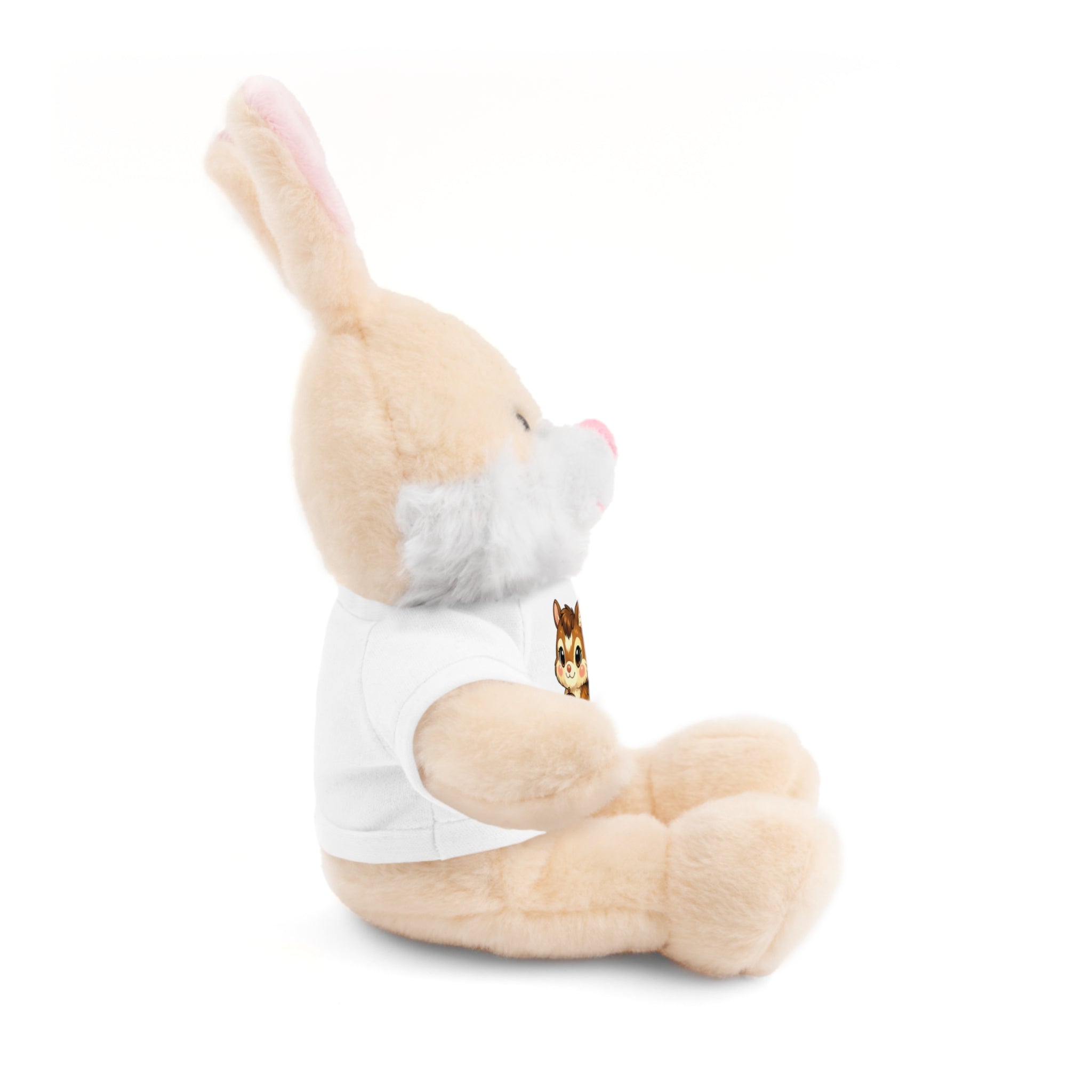 Cute Squirrel Plush Teddy with Graphic Tee — Adorable Stuffed Animal Gift