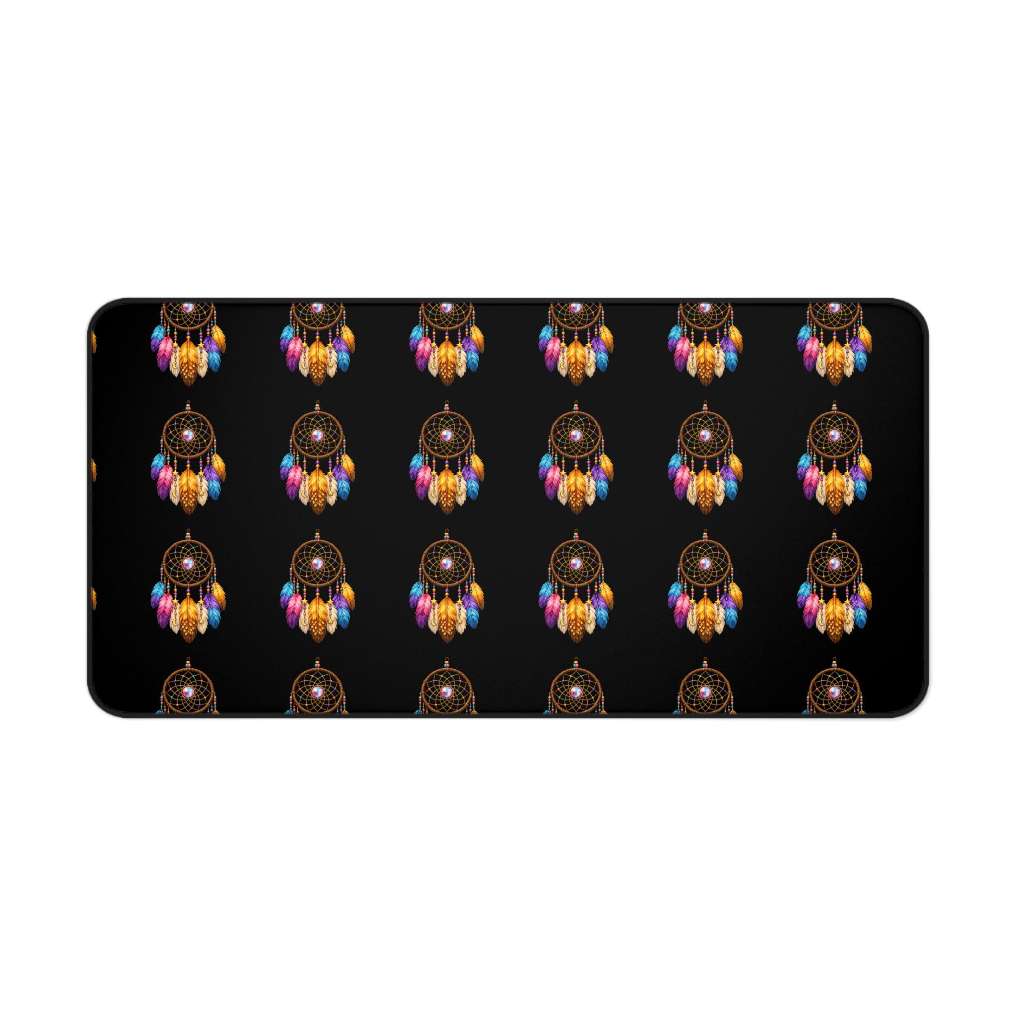 Dreamcatcher Pattern Desk Mat — Boho Feather Mouse Pad for Home Office