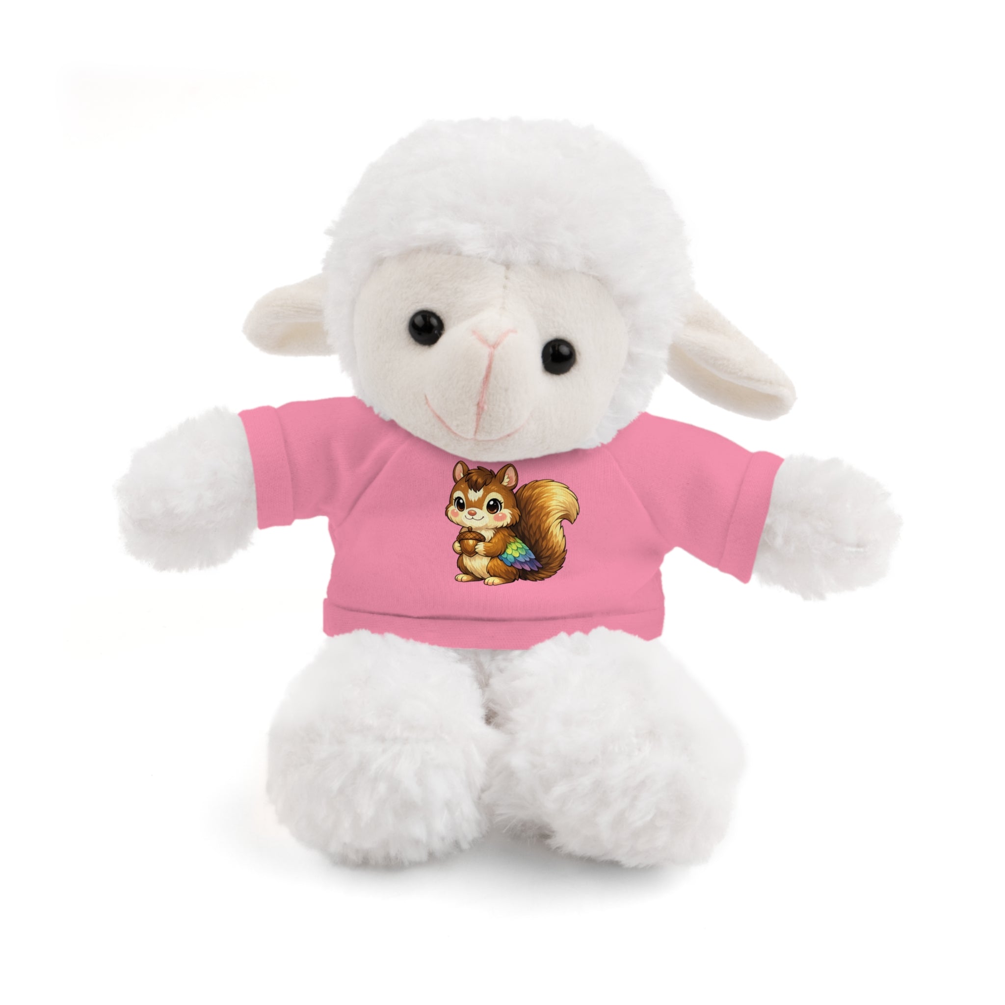 Cute Squirrel Plush Teddy with Graphic Tee — Adorable Stuffed Animal Gift