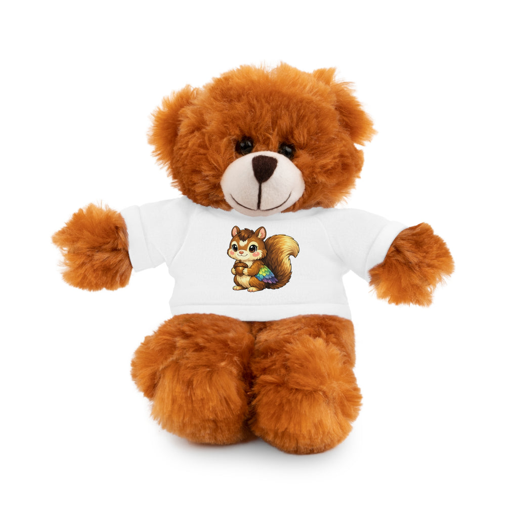 Cute Squirrel Plush Teddy with Graphic Tee — Adorable Stuffed Animal Gift