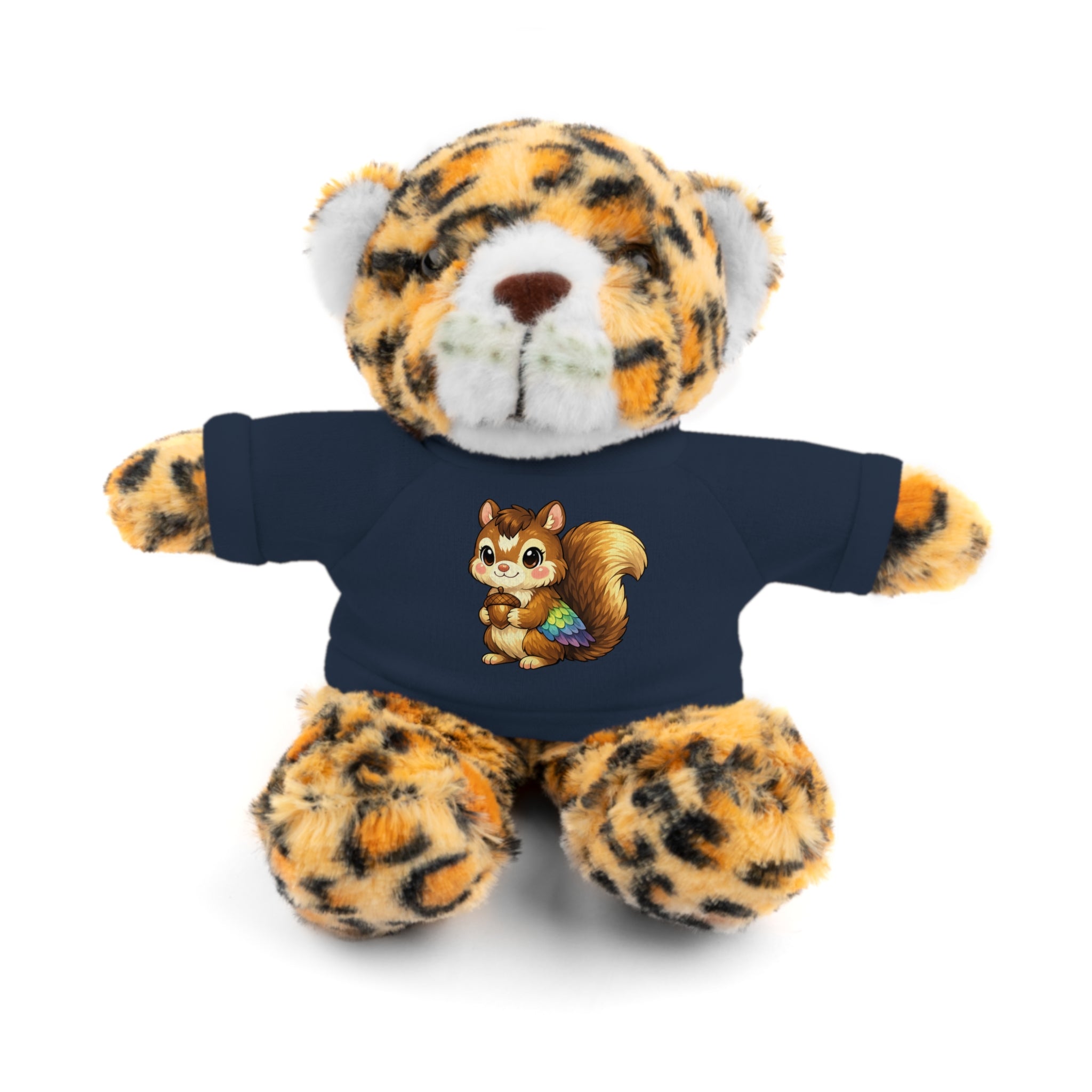Cute Squirrel Plush Teddy with Graphic Tee — Adorable Stuffed Animal Gift