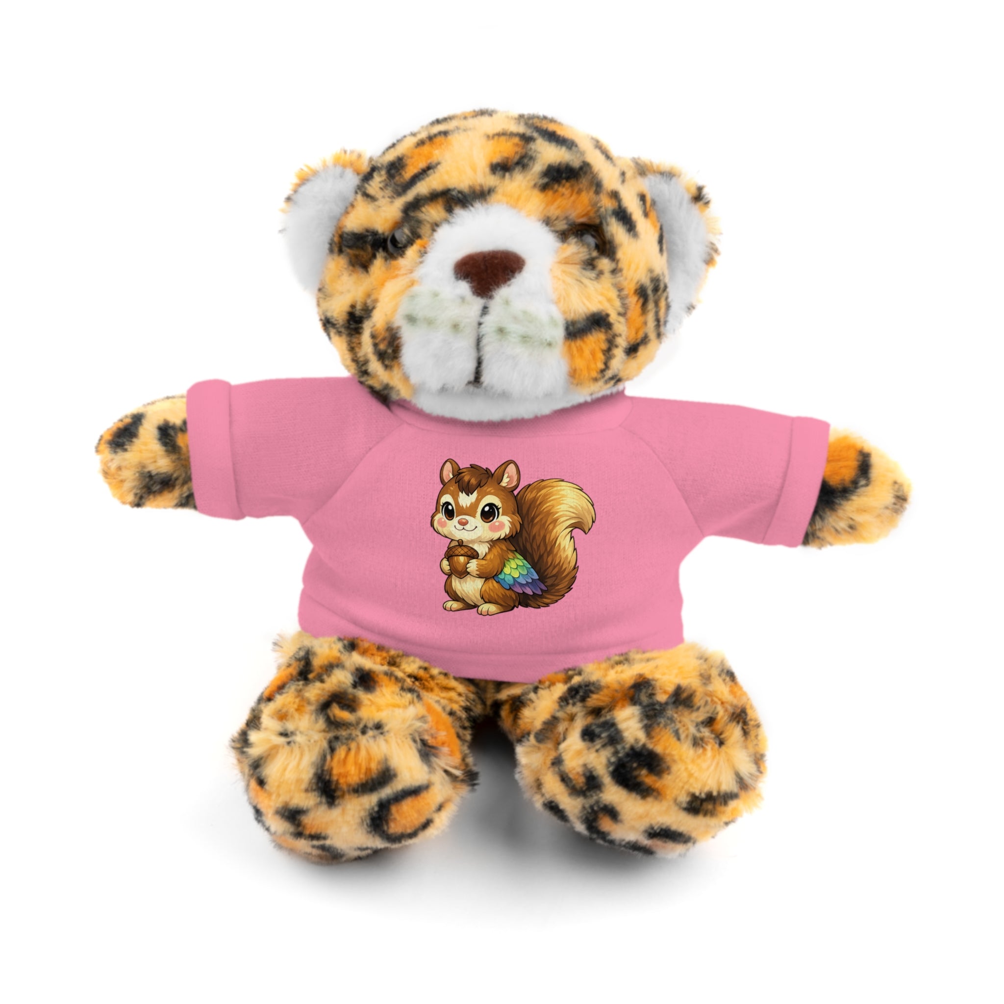 Cute Squirrel Plush Teddy with Graphic Tee — Adorable Stuffed Animal Gift