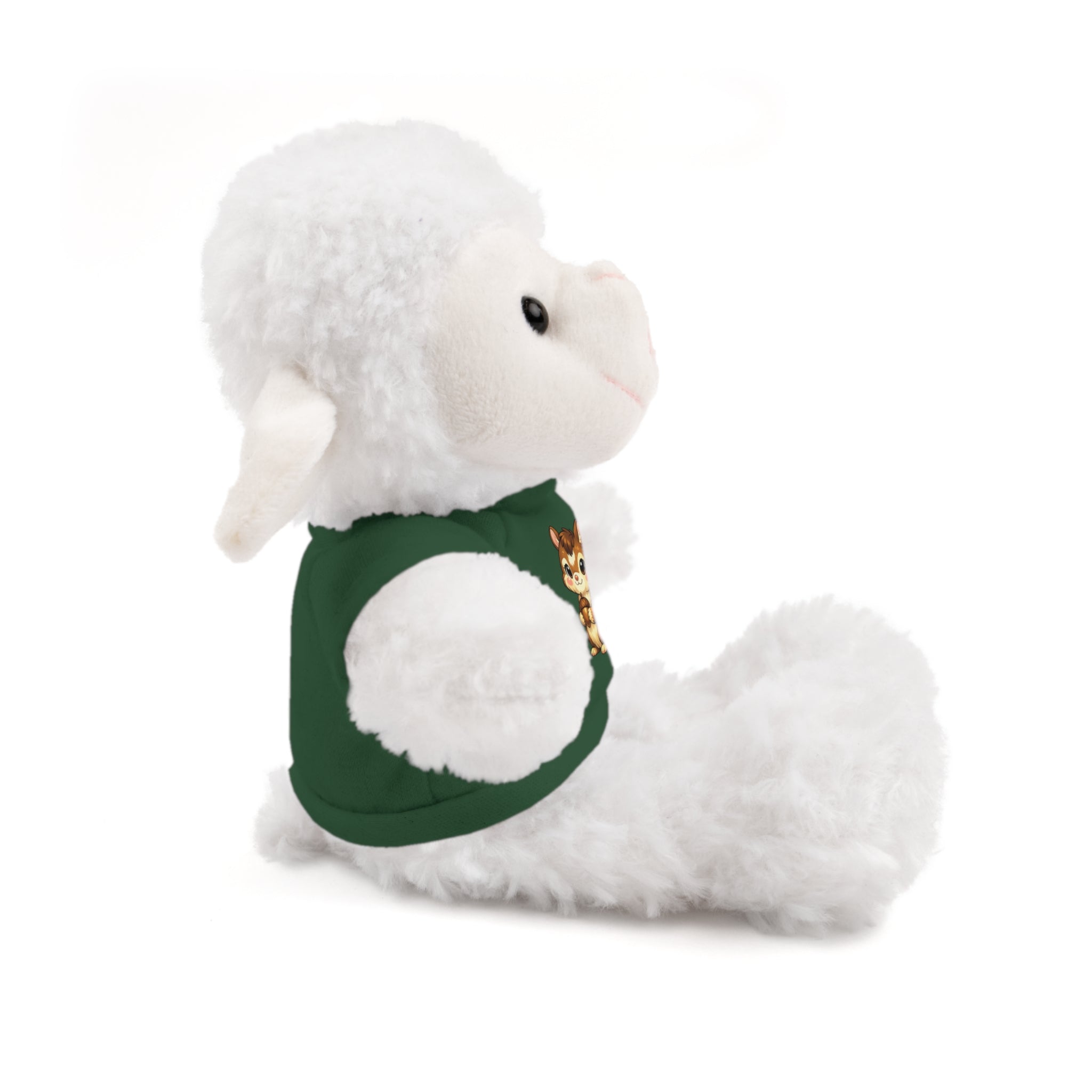 Cute Squirrel Plush Teddy with Graphic Tee — Adorable Stuffed Animal Gift