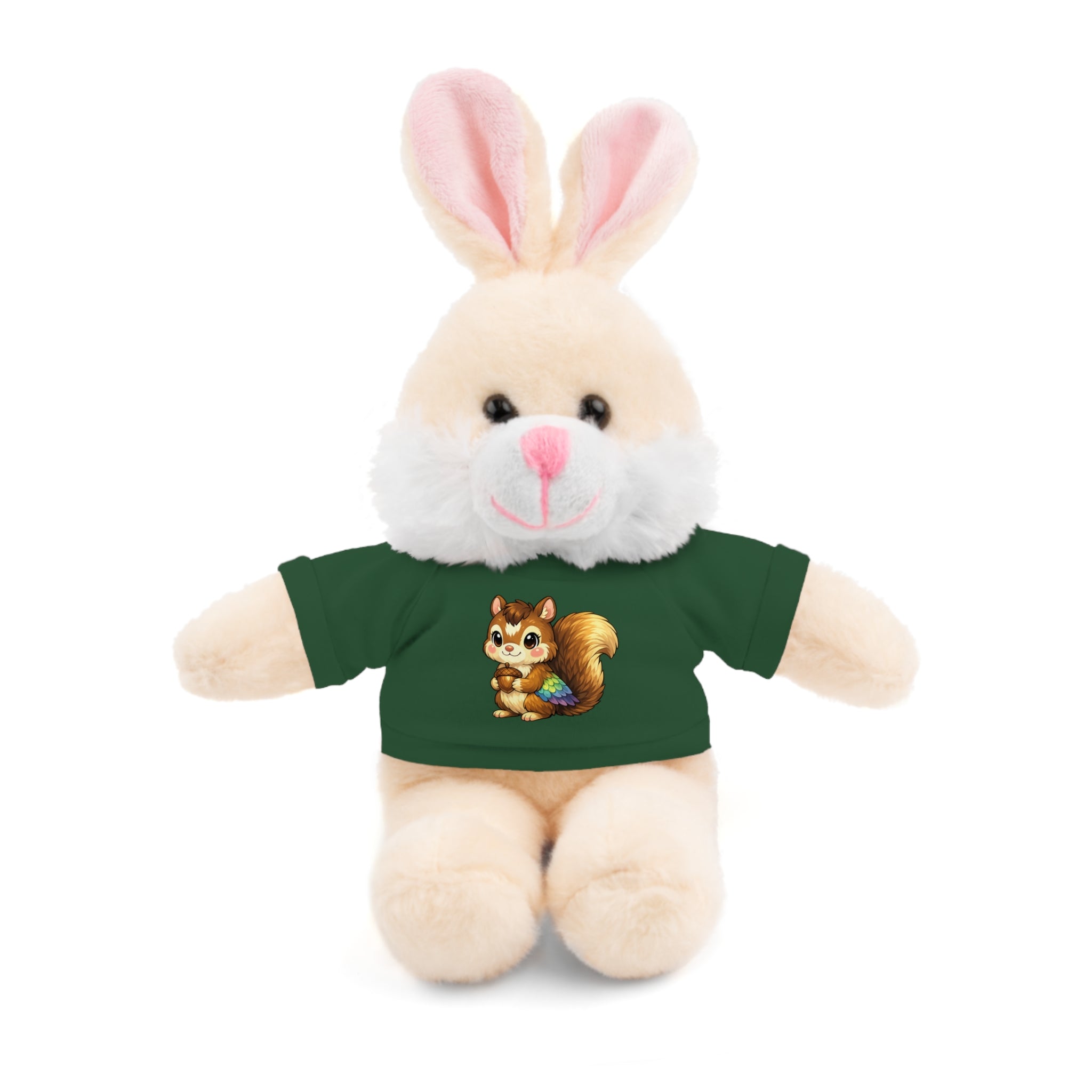 Cute Squirrel Plush Teddy with Graphic Tee — Adorable Stuffed Animal Gift