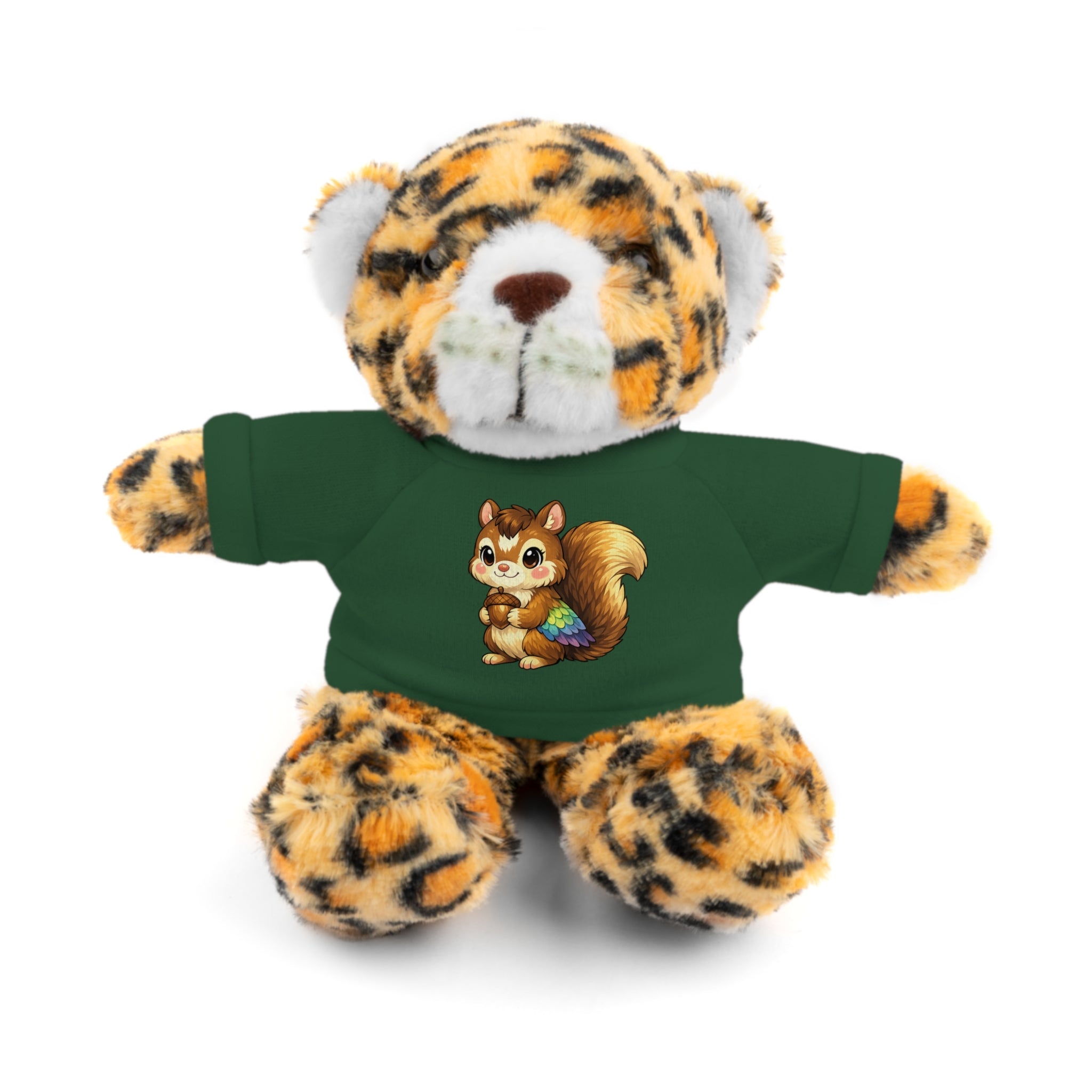 Cute Squirrel Plush Teddy with Graphic Tee — Adorable Stuffed Animal Gift