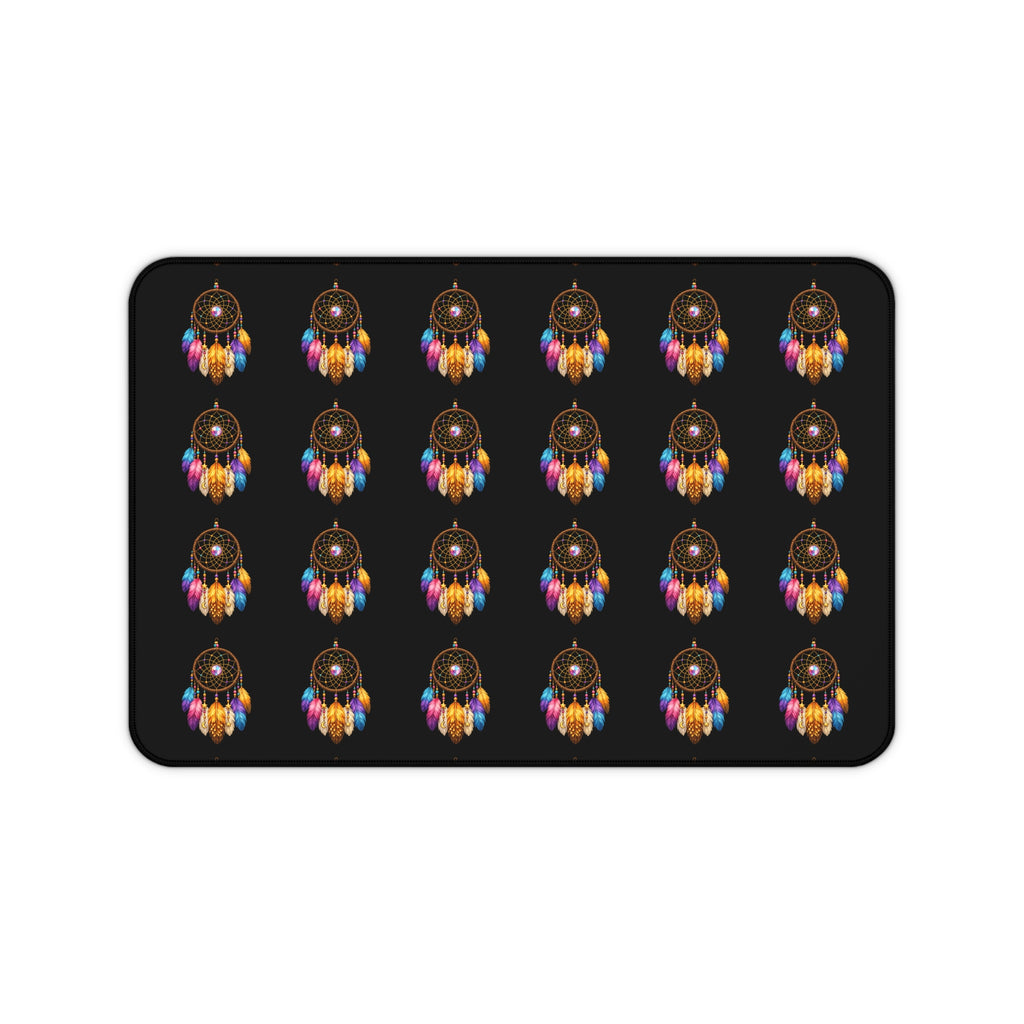 Dreamcatcher Pattern Desk Mat — Boho Feather Mouse Pad for Home Office