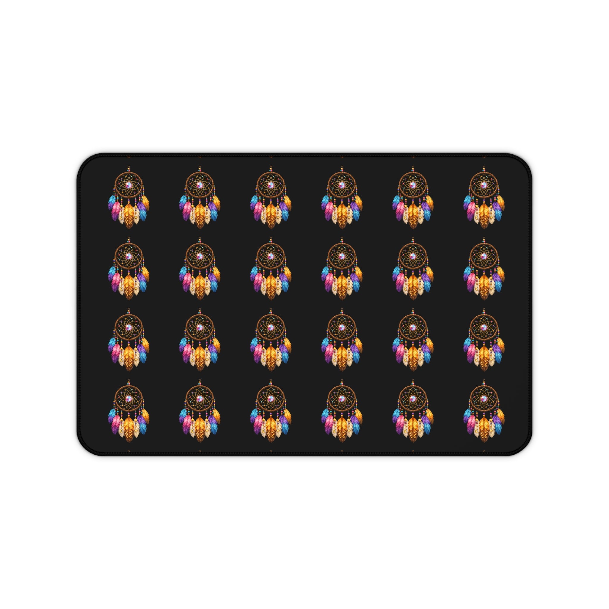 Dreamcatcher Pattern Desk Mat — Boho Feather Mouse Pad for Home Office
