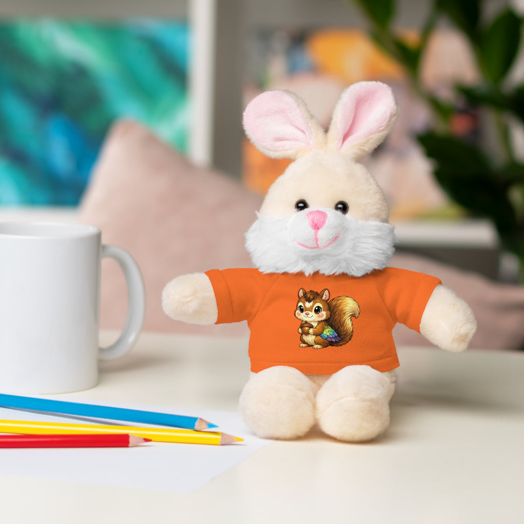 Cute Squirrel Plush Teddy with Graphic Tee — Adorable Stuffed Animal Gift