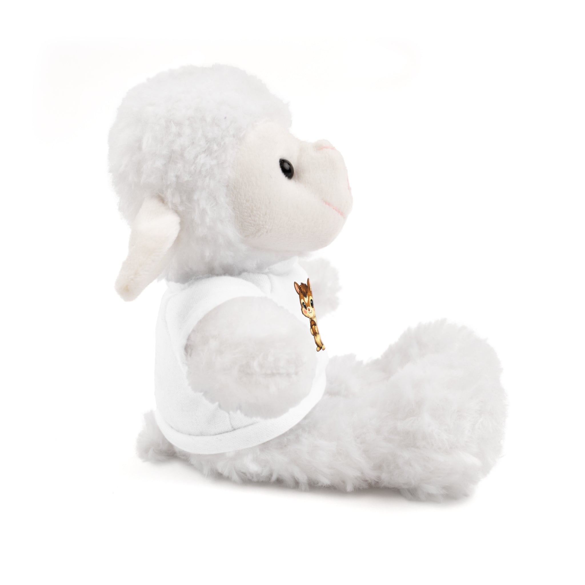 Cute Squirrel Plush Teddy with Graphic Tee — Adorable Stuffed Animal Gift
