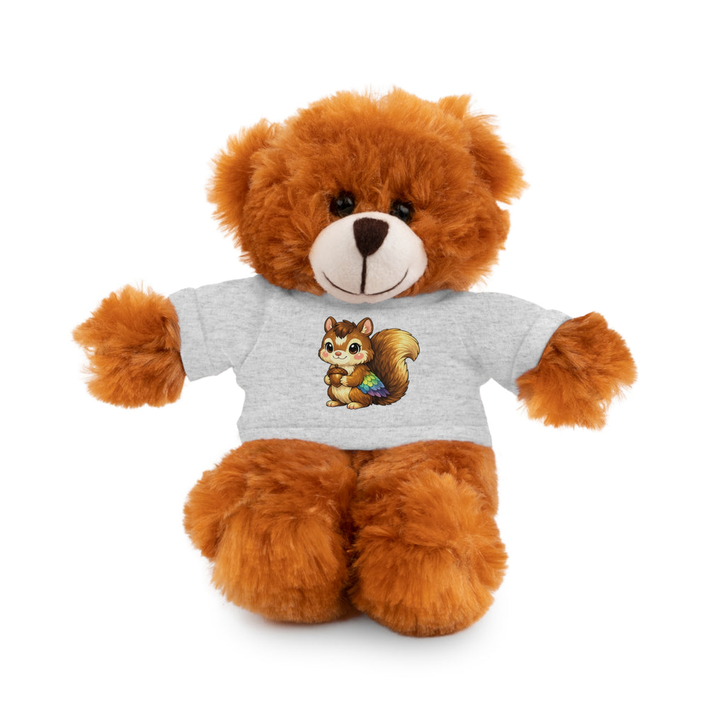 Cute Squirrel Plush Teddy with Graphic Tee — Adorable Stuffed Animal Gift