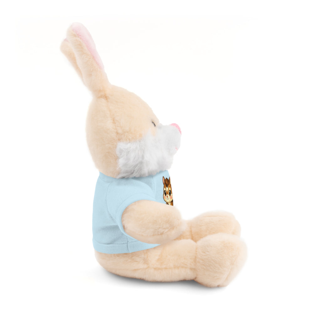 Cute Squirrel Plush Teddy with Graphic Tee — Adorable Stuffed Animal Gift