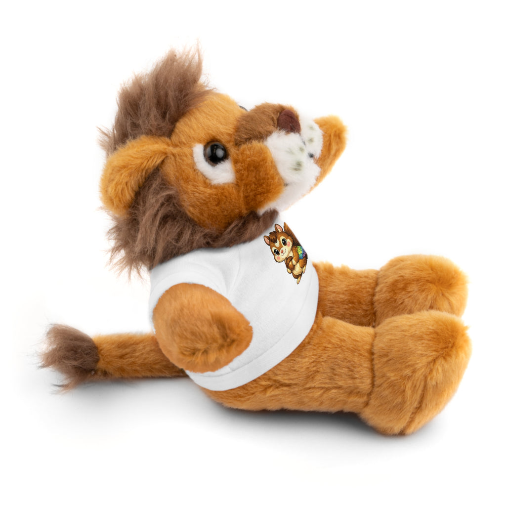 Cute Squirrel Plush Teddy with Graphic Tee — Adorable Stuffed Animal Gift