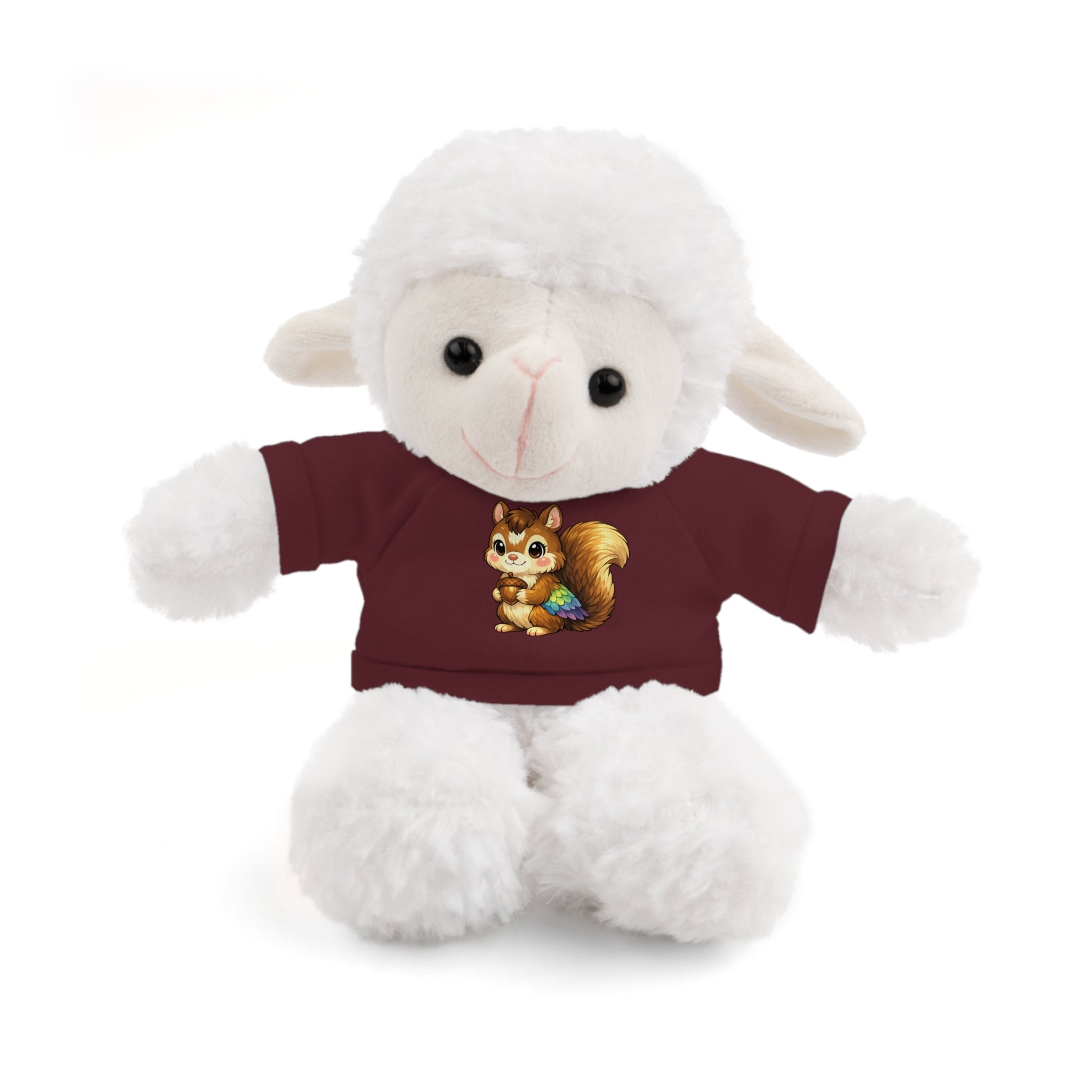 Cute Squirrel Plush Teddy with Graphic Tee — Adorable Stuffed Animal Gift