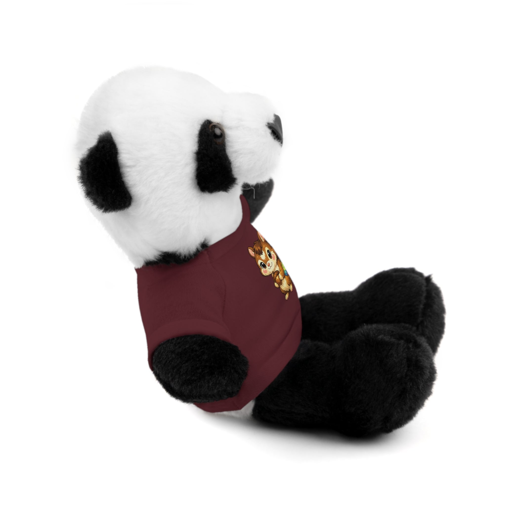 Cute Squirrel Plush Teddy with Graphic Tee — Adorable Stuffed Animal Gift