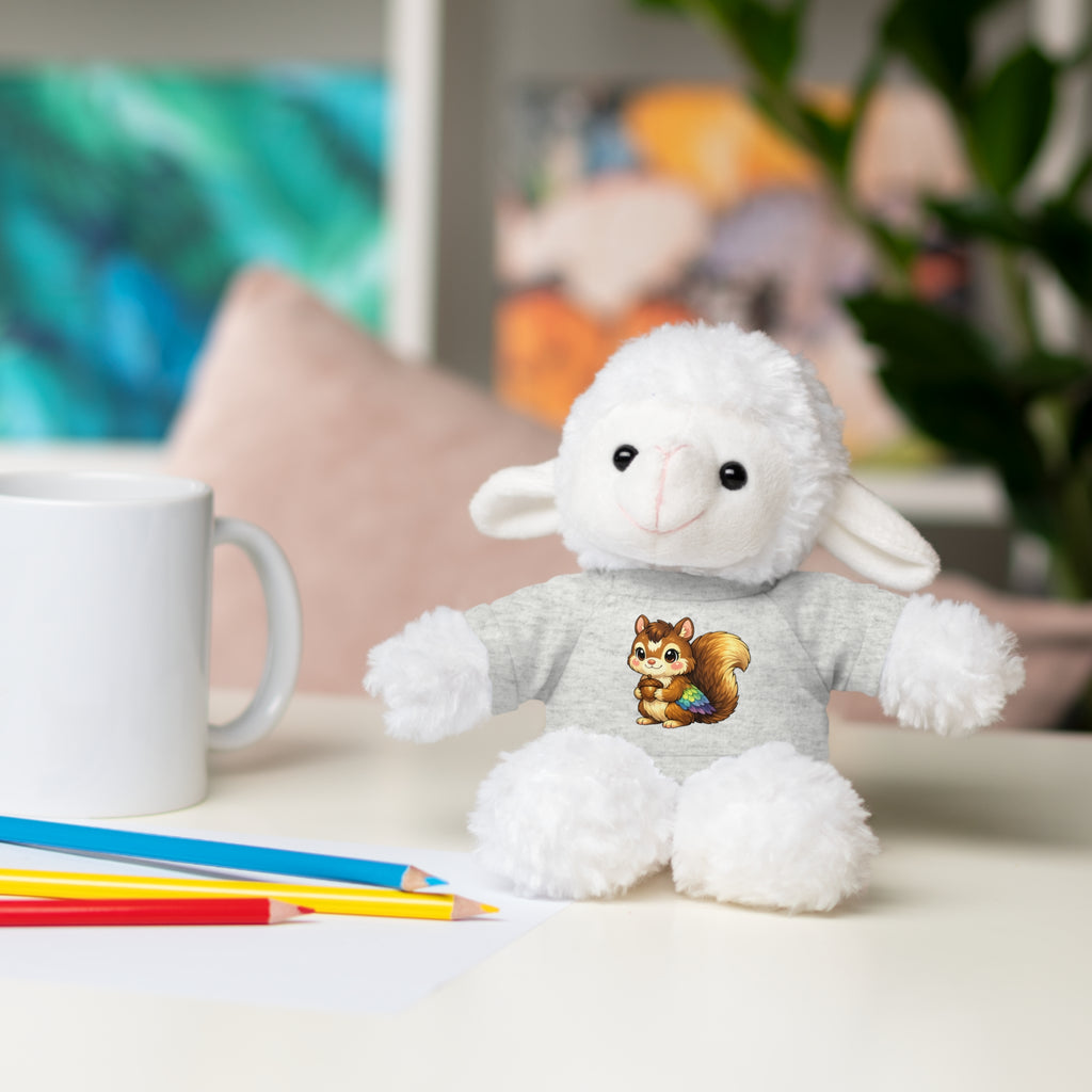 Cute Squirrel Plush Teddy with Graphic Tee — Adorable Stuffed Animal Gift