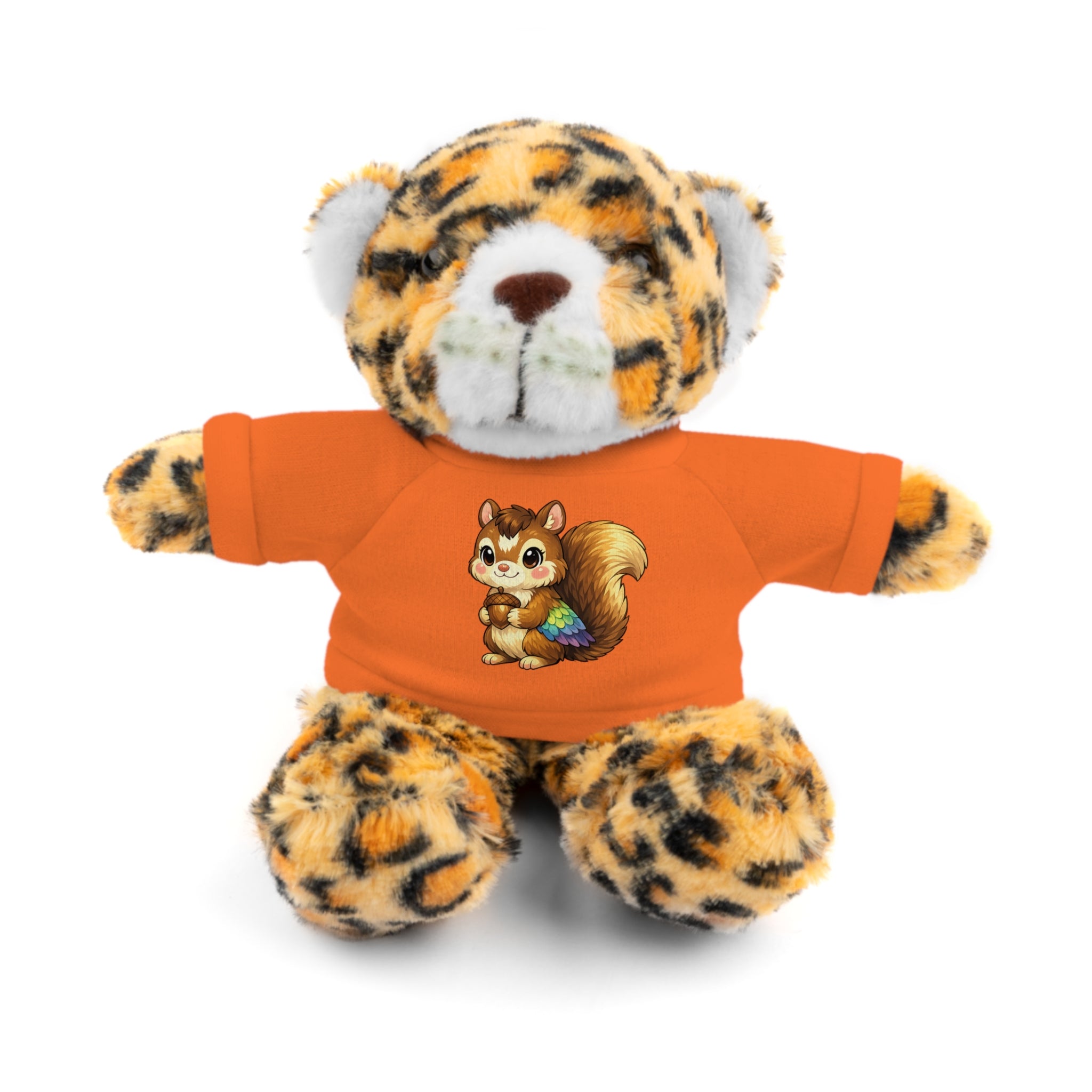 Cute Squirrel Plush Teddy with Graphic Tee — Adorable Stuffed Animal Gift