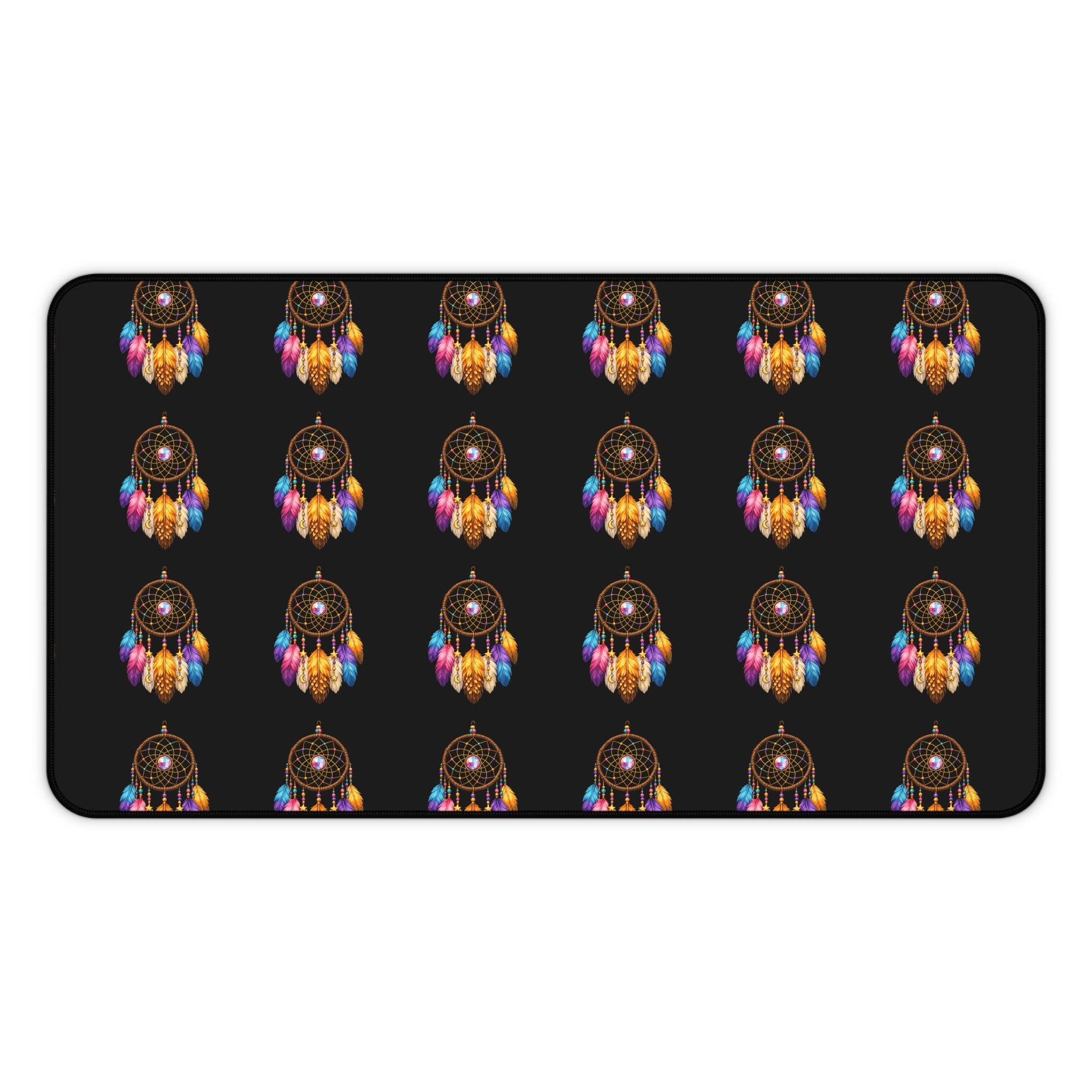 Dreamcatcher Pattern Desk Mat — Boho Feather Mouse Pad for Home Office