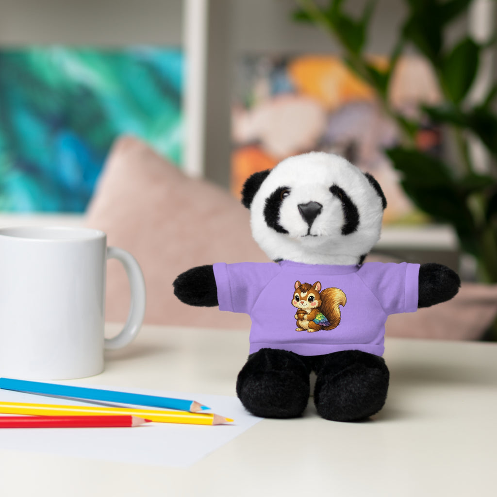Cute Squirrel Plush Teddy with Graphic Tee — Adorable Stuffed Animal Gift