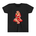 Youth Tee — Red Retro Pinup Girl Christmas Dress