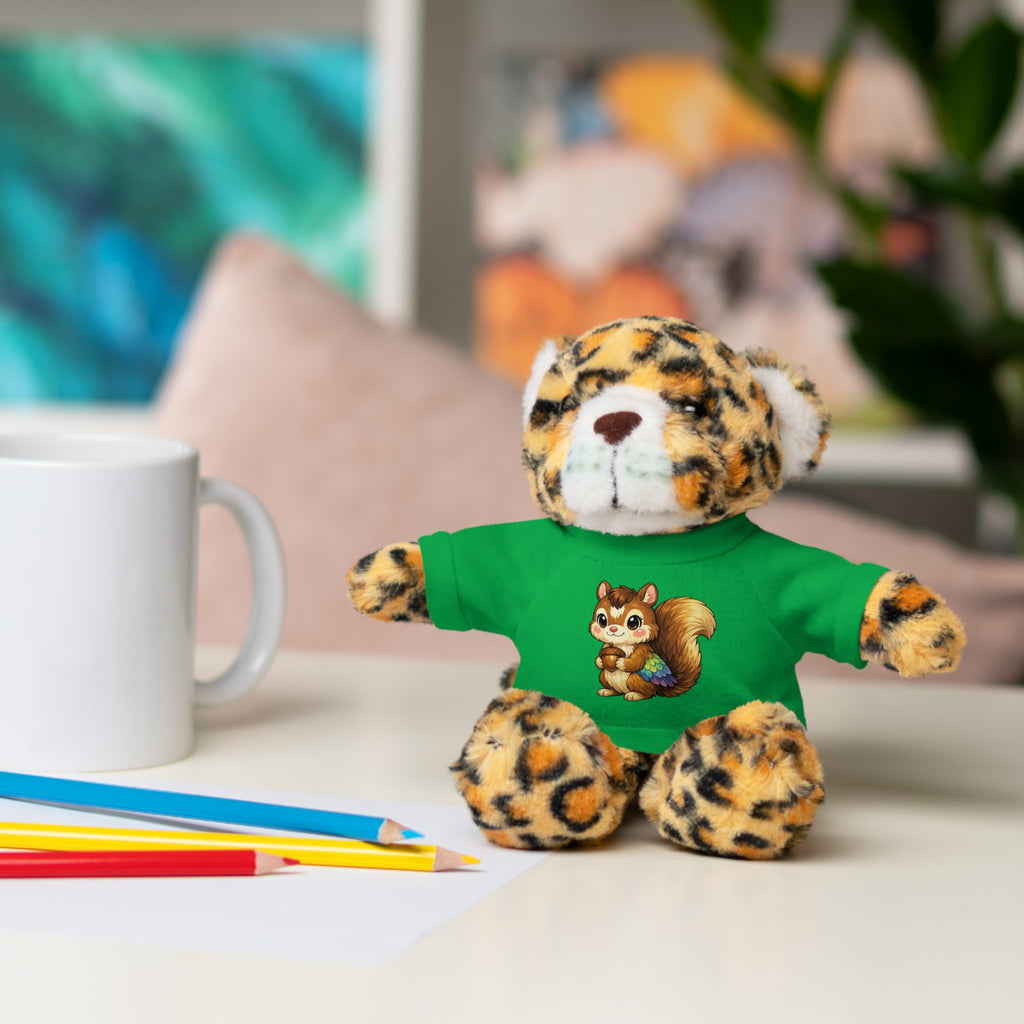 Cute Squirrel Plush Teddy with Graphic Tee — Adorable Stuffed Animal Gift
